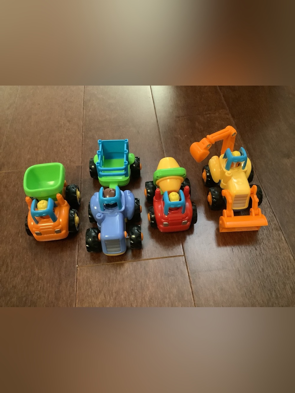 4 friction powered truck car toys construction farm trucks